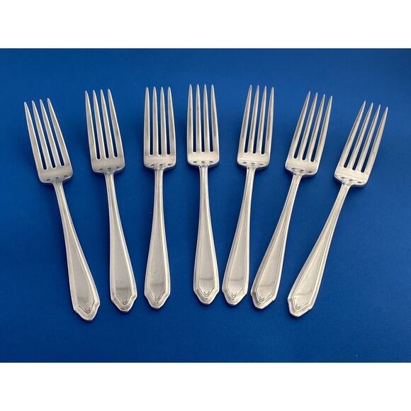 National Silver Company AA 7 1/2” Dinner Forks Flatware Set of 7 Vintage - Picture 15 of 15